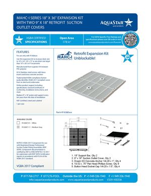 R1836Exxx_MAHC-I Series 18'' X 36'' Expansion Kit With Two 9'' X 18'' Retrofit Suction Outlet Covers (CS251)