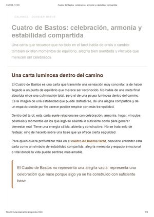 Cuatro de Bastos: celebración, armonía y estabilidad compartida