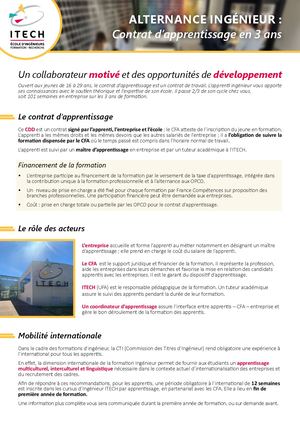 Formation d'ingénieur ITECH en alternance - 2026