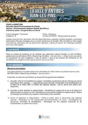 Annonce Ecogarde Mer et littoral