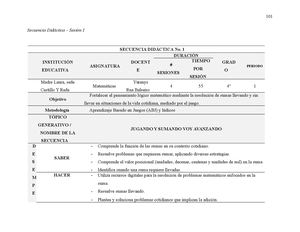 Secuencias Didácticas: juego y aprendo las operaciones básicas matemáticas Producto final
