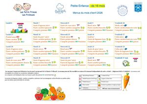Menu Cantine Crèche