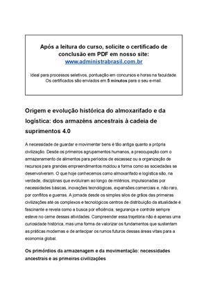 Almoxarifado e Logística
