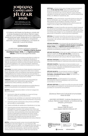 Convocatoria Candelario Huízar 2026