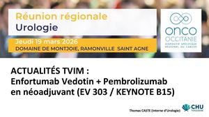 RR Urologie 2026 : ACTUALITÉS TVIM : Enfortumab Vedotin + Pembrolizumab en néoadjuvant (EV 303 / KEYNOTE B15) - Thomas Caste