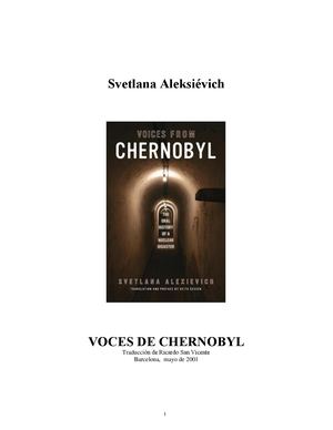 Voces De Chernobil Svetlana Aleksievich