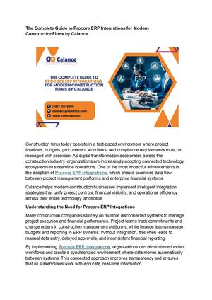 Procore ERP Integrations