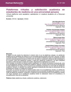Plataformas virtuales y satisfacción académica en estudiantes de medicina en una universidad peruana