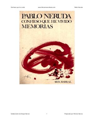 Confieso Que He Vivido Pablo Neruda