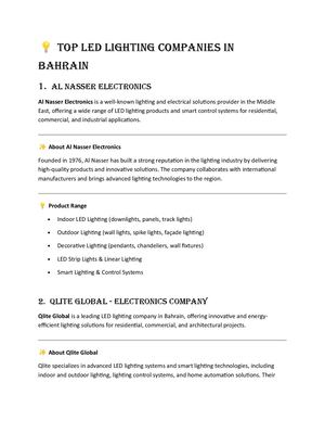 Top Led Lighting Companies In Bahrain