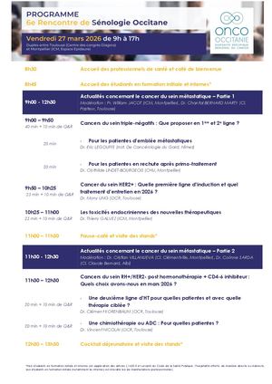 Préprogramme Réunion Régionale Sénologie 2026