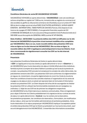 Conditions Générales Et Particulières De Vente