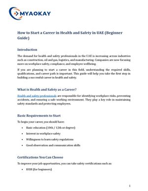 Calaméo - Health And Safety Career In Uae Beginner Guide