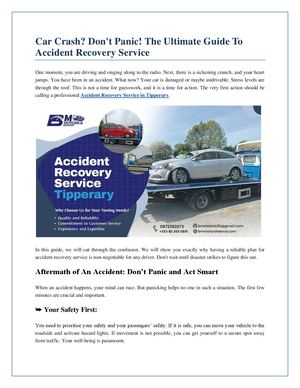 Car Crash? Don't Panic! The Ultimate Guide To Accident Recovery Service