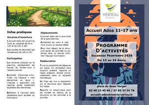 Programme Espace Jeune Printemps 2026