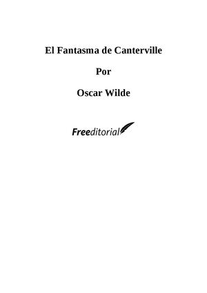 Oscar Wilde El Fantasma De Canterville