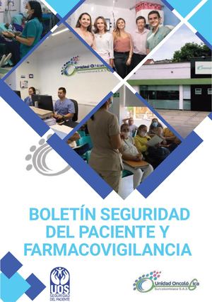 Boletín Seguridad Del Paciente Y Farmacovigilancia