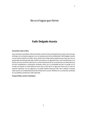 Libro No Es El Agua Que Hierve
