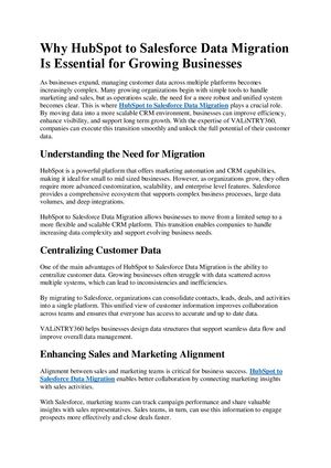 Why Hub Spot To Salesforce Data Migration Is Essential For Growing Businesses