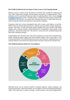 How Profile Enrichment Services Improve Data Accuracy And Campaign Results