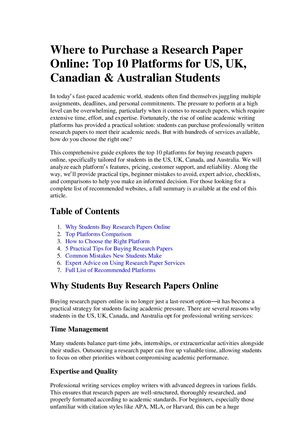 Where To Purchase A Research Paper Online Top 10 Platforms For Us Uk Canadian Australian Students