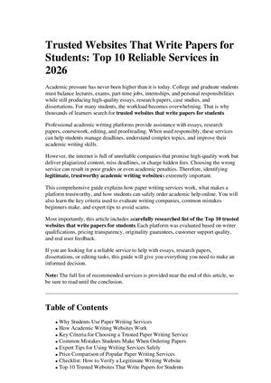 Trusted Websites That Write Papers For Students Top 10
