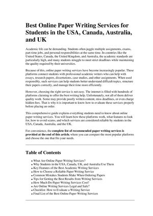 Best Online Paper Writing Services For Students In The Usa Canada Australia And Uk
