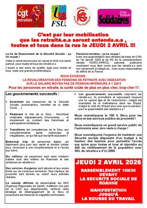 Tract Intersyndical 2 Avril Roanne