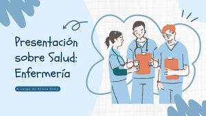 Presentación Diapositivas Salud Enfermería Ilustrativo Azul Y Blanco