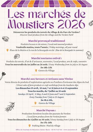 Marchés Moustiers-Sainte-Marie