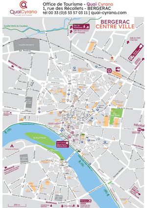 Plan centre ville de Bergerac