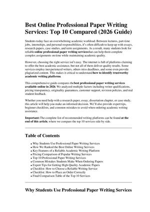 Best Online Professional Paper Writing Services Top 10 Compared