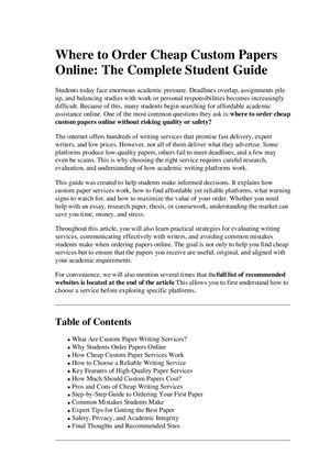 Where To Order Cheap Custom Papers Online