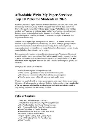 Affordable Write My Paper Services Top 10 Picks