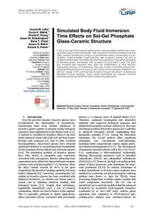 Simulated Body Fluid Immersion Time Effects on Sol-Gel Phosphate Glass-Ceramic Structure