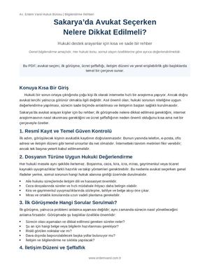 Sakarya Avukat Seçimi Rehberi