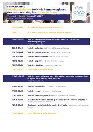 Programme Réunion Régionale Tox Immuno