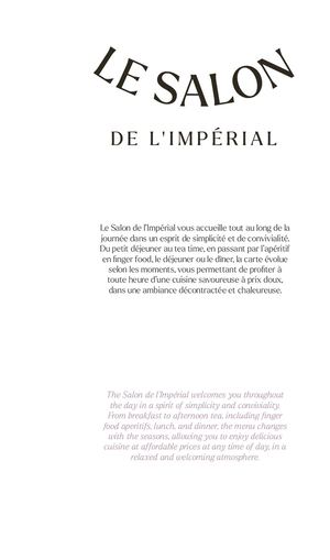 Carte BISTROT - LE SALON