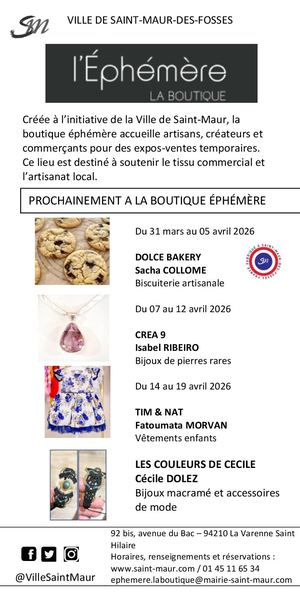 Programme Boutique Ephémère Avril 2026