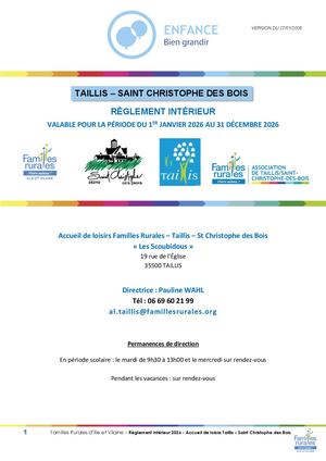 Règlement Intérieur Taillis 2026