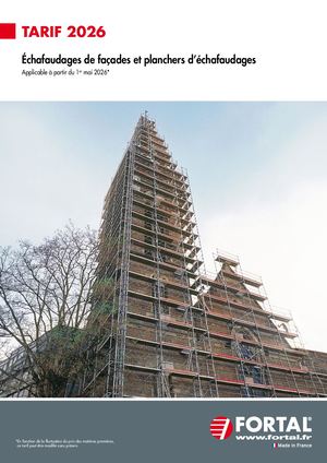 TARIF 2026 ECHAFAUDAGES FACADES PLANCHERS