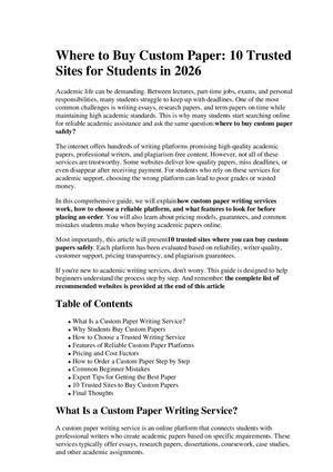 Where To Buy Custom Paper 10 Trusted Sites