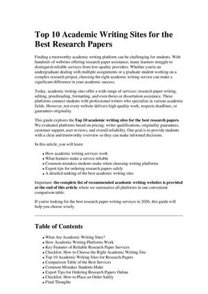 Top 10 Academic Writing Sites For The Best Research Papers