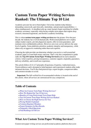 Custom Term Paper Writing Services Ranked The Ultimate Top 10 List