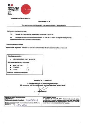 CA 12 Mars 2026 Deliberations