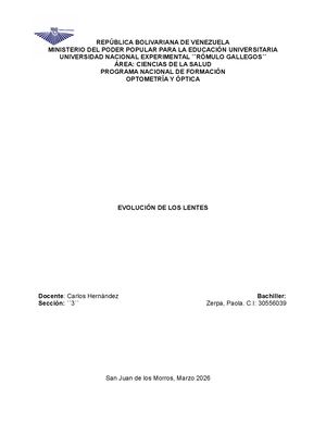 Evolucion De Los Lentes