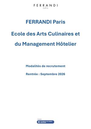 Modalites Recrutement 2026 2027 Ferrandiparis