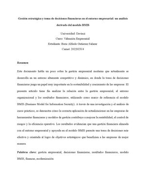 Investigación, Introducción A Las Finanzas Corproativas Bg 202202314 Fusionado