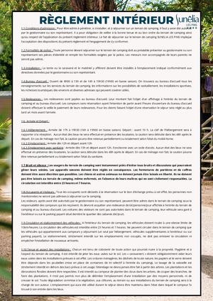 Reglement Interieur 2026