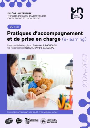 DU TND : Pratiques d'Accompagnement et de prise en charge (e-learning) 2026-2027
